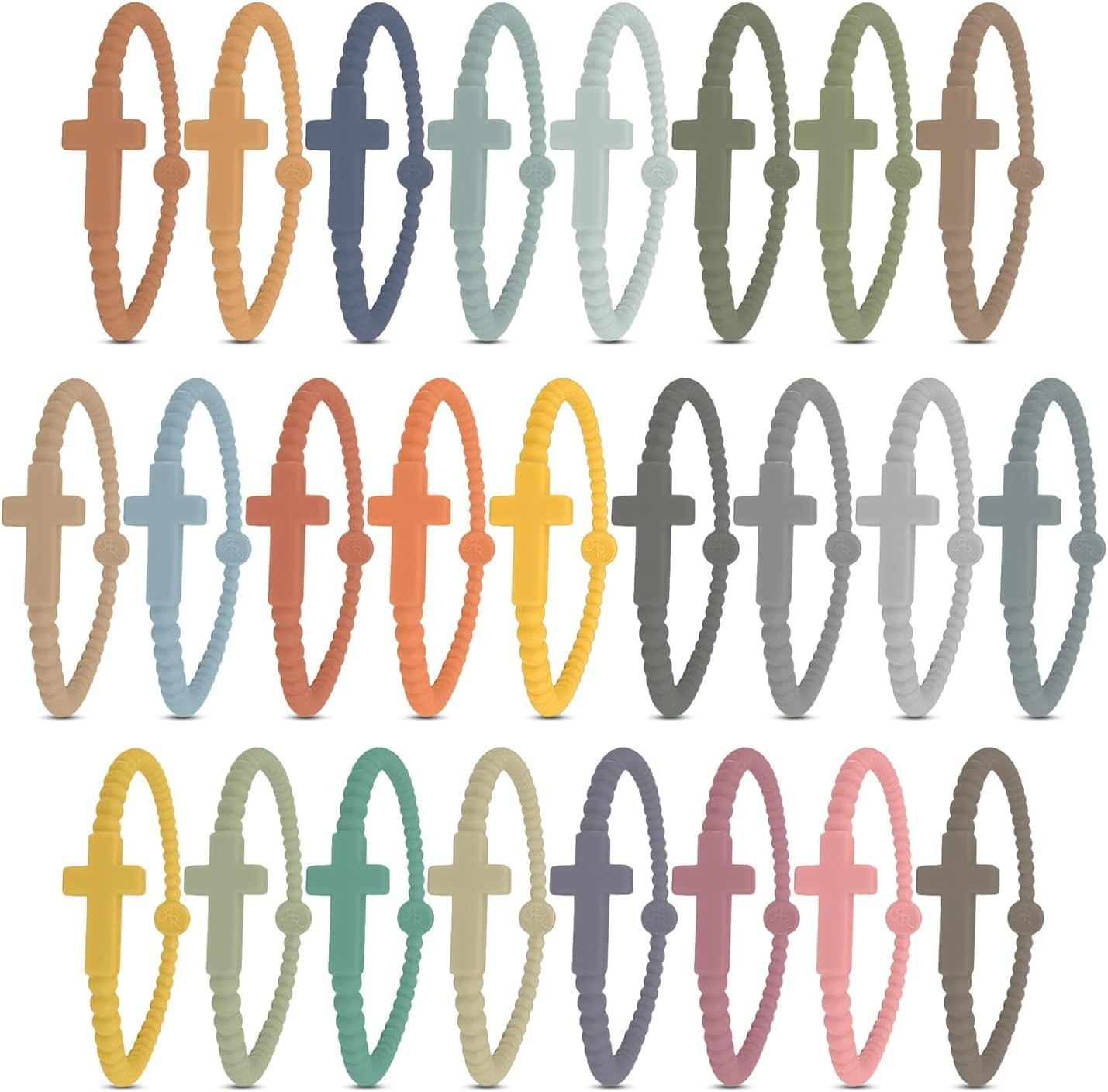 Comfortable & Stylish Jesus Cross Silicone Wristbands – 25 Count for Everyone