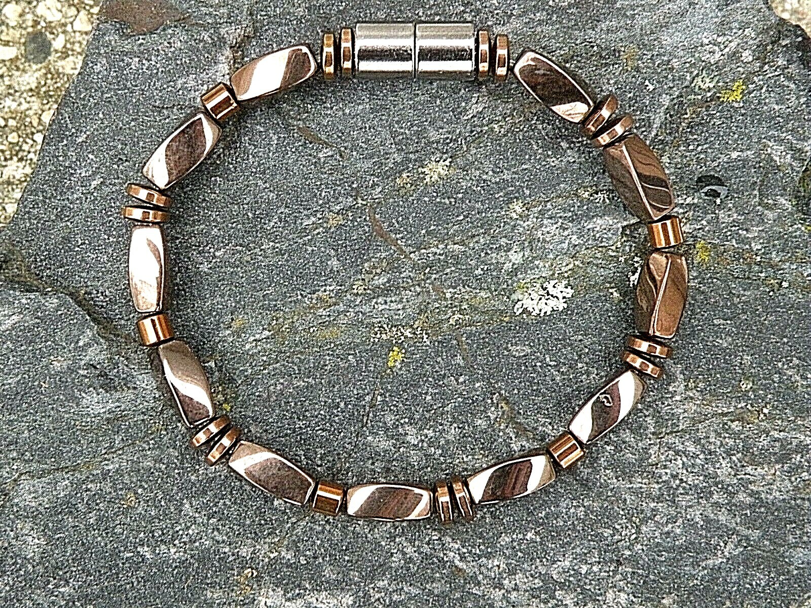 100% Copper Magnetic Hematite Anklet Necklace Bracelet 1 Row Gauss+ Handmade USA