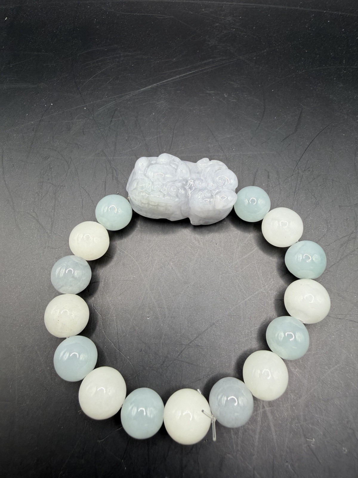 Hetian Jade And Burma Jade Beaded With Pixiu Bracelet Handmade For Men And Women