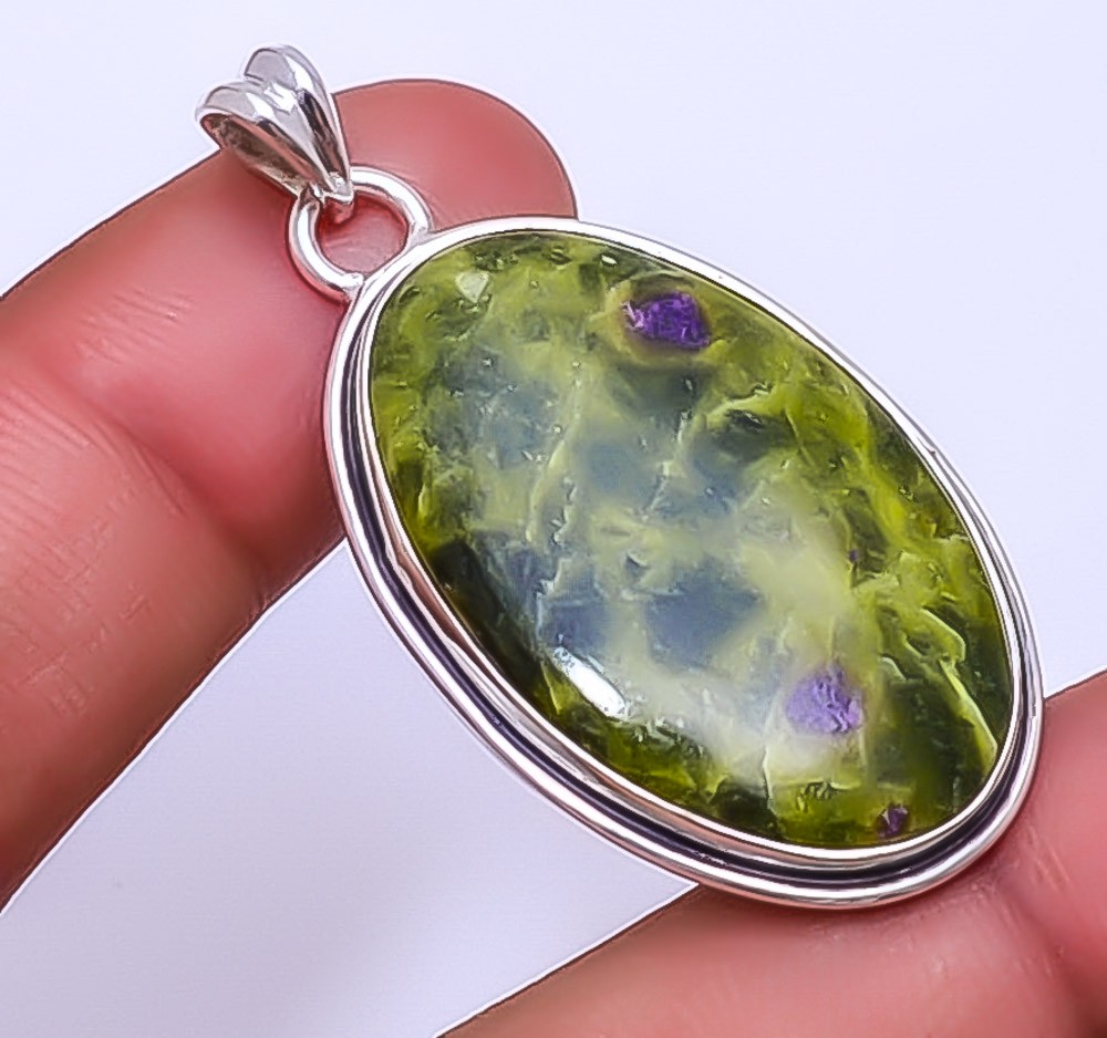 Stichtite 925 Sterling Silver Pendant 1.95″ P7, Christmas Gift