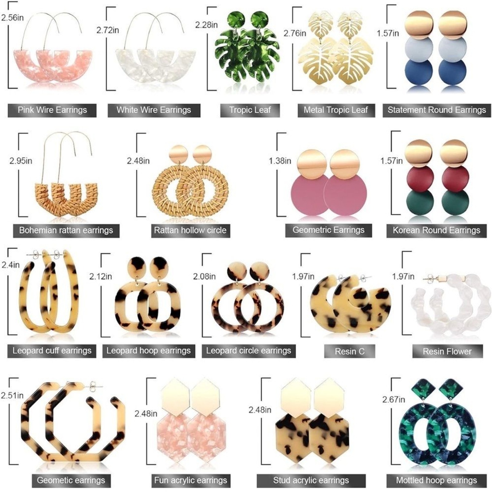 Long Bohemian Fashion Earrings – 17 different kinds available