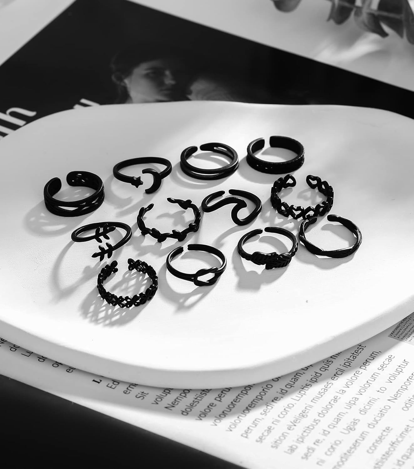 12PCS 18K Gold Plated Adjustable Toe Rings for Women Summer Beach Open Toe Rings