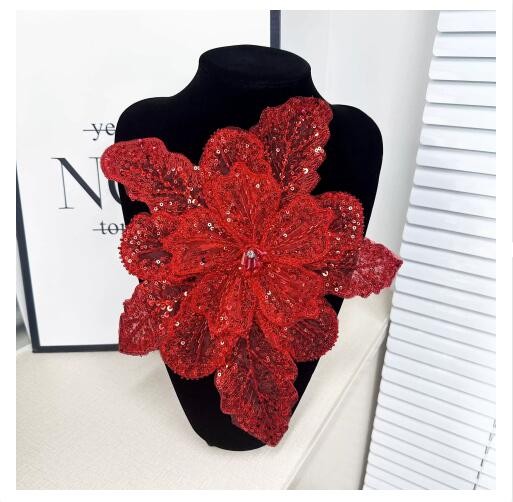 DIY Clothing Lace Sequin Beads Flower Embroideried Appliquothing Sew Accessories