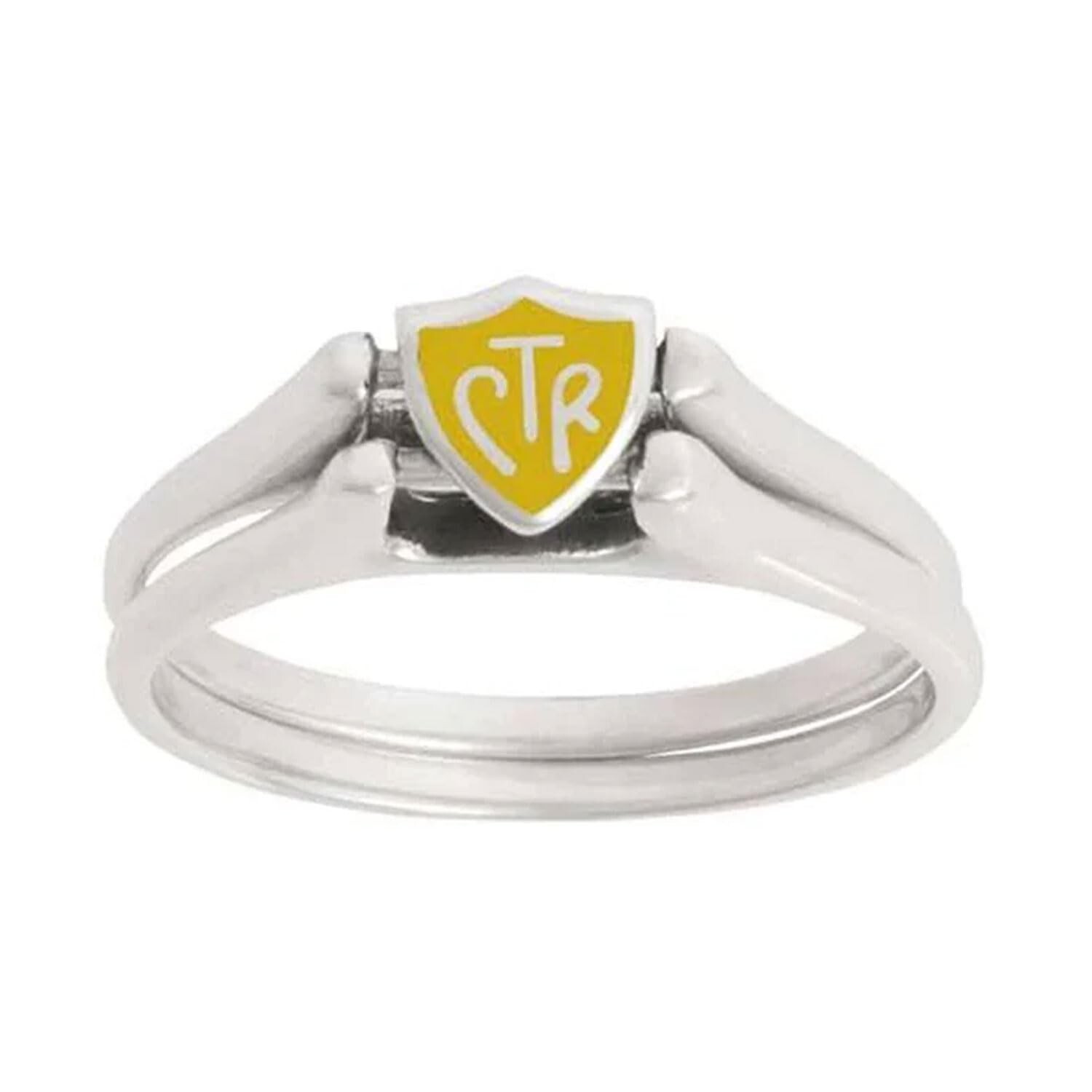 J62Y Sterling Silver Flip Yellow Handmade Ring One Moment In Time Mormon LDS CTR