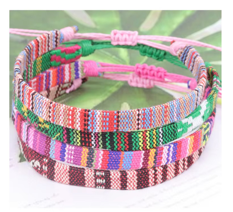 Handmade Surfer Bracelet, Adjustable Boho Woven Cord Gift Unisex, Waterproof
