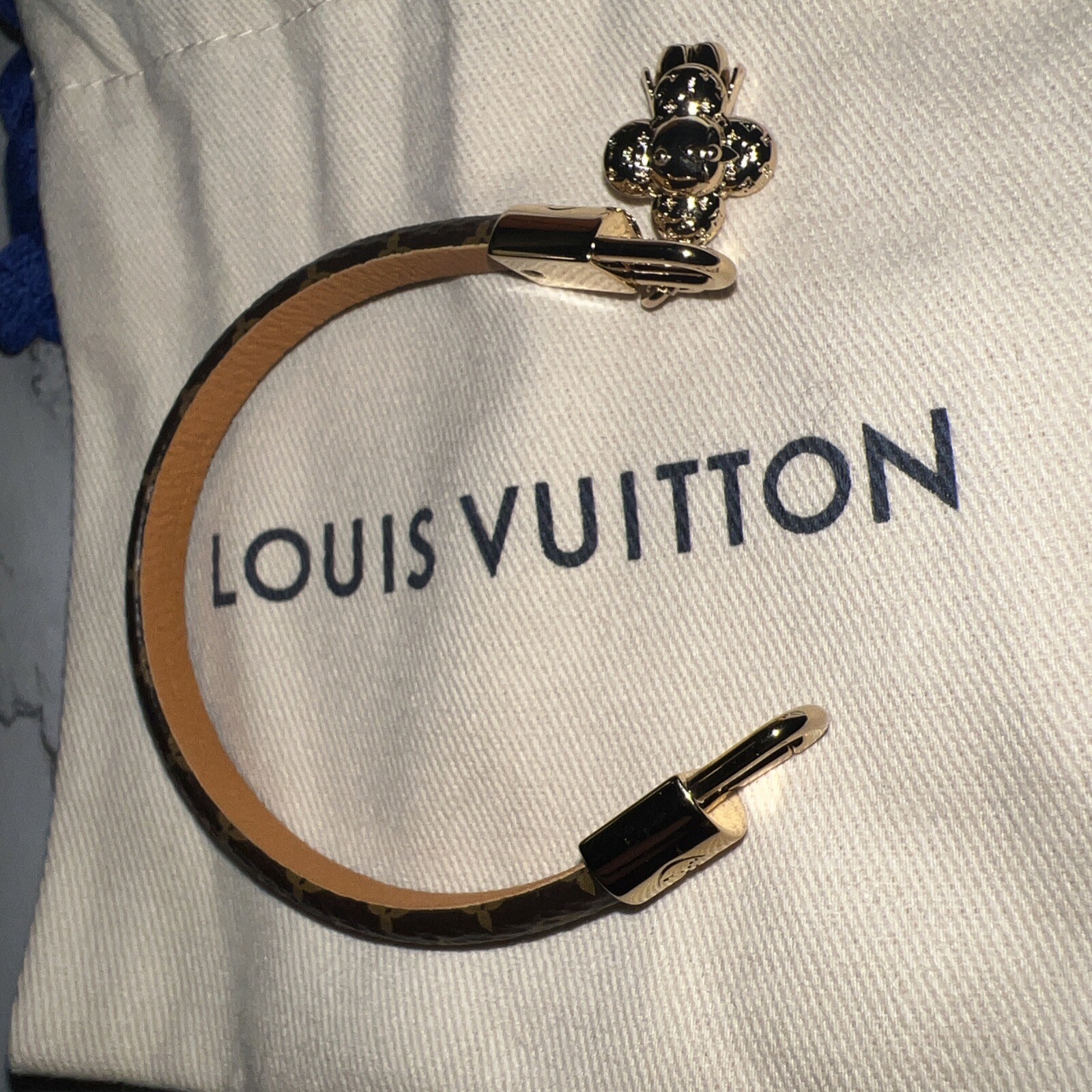 Bracelet Louis Vuitton Vivienne Monogram Charm Size1 17 New Box Receipt M6773F