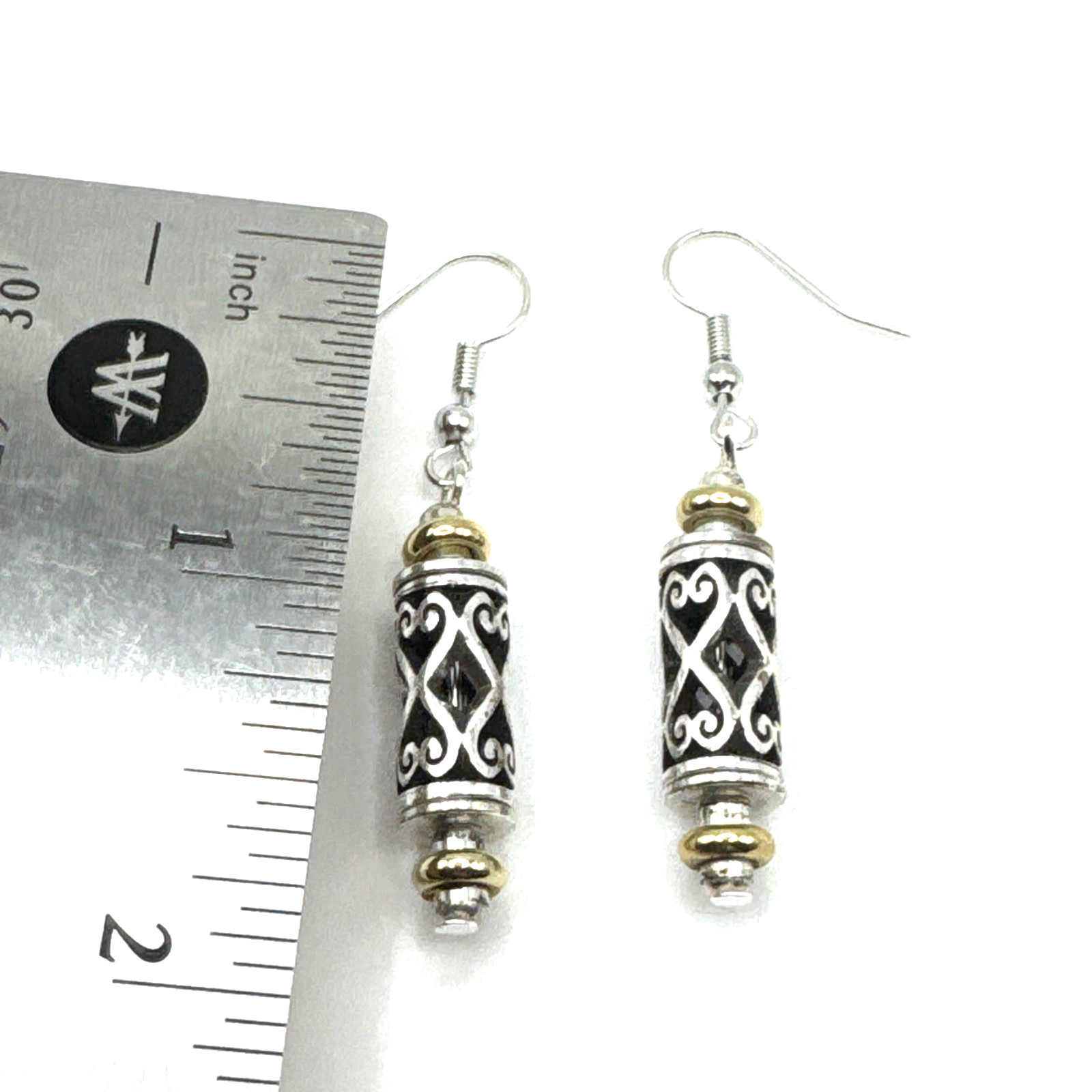 Brighton Desire Herat Cutouts Love Cylinder Beads Gold & Silver Custom Earrings