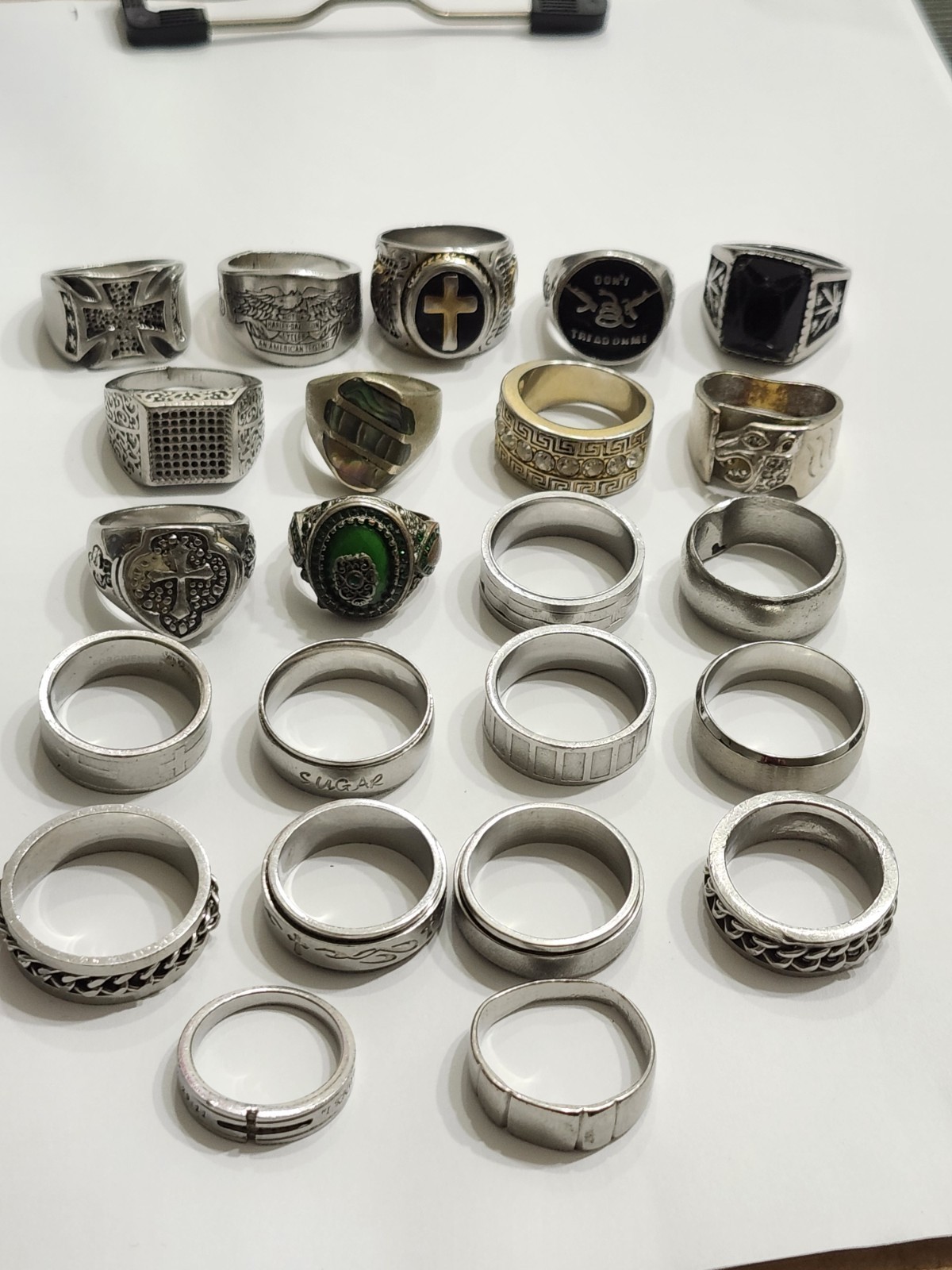 Lot Of (23) Rings / Different Sizes / Unknown Metal
