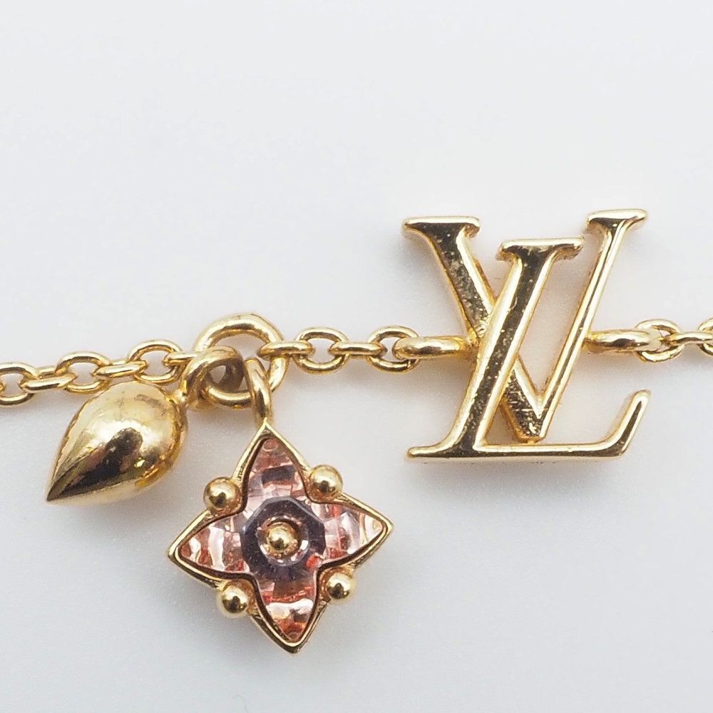Louis Vuitton Bracelet Lulugram 19.5cm GP M00801 Women’s Logo Flower Used