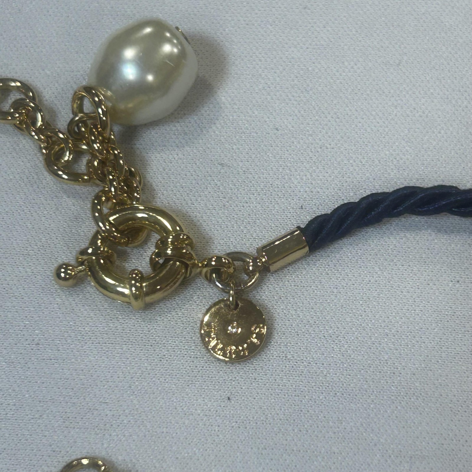 Talbots Necklace Bracelet Set White Imitation Pearl Gold Tone Womens Jewelry
