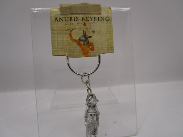 Anubis LEAD FREE Pewter Emblem on a Split Ring Keyring MADE IN UNITED KINGDOM