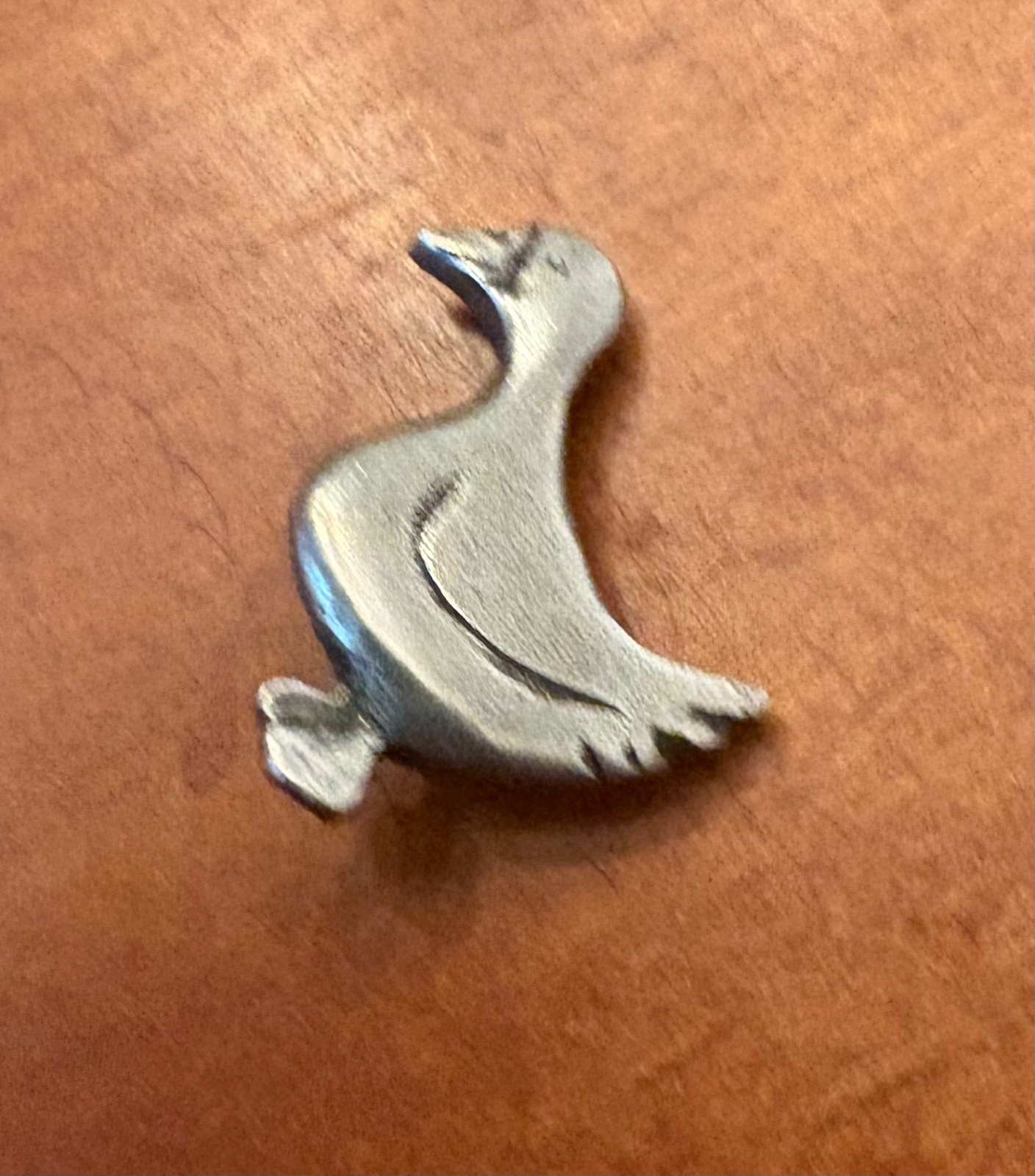 Vintage Pewter Duck Pendant 0.75″ Maiden Vermont Signed DP Ltd 1986 Danforth