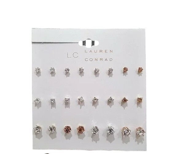 LC Lauren Corad Women’s 12 Pair Stud Earring Gift Set NWT