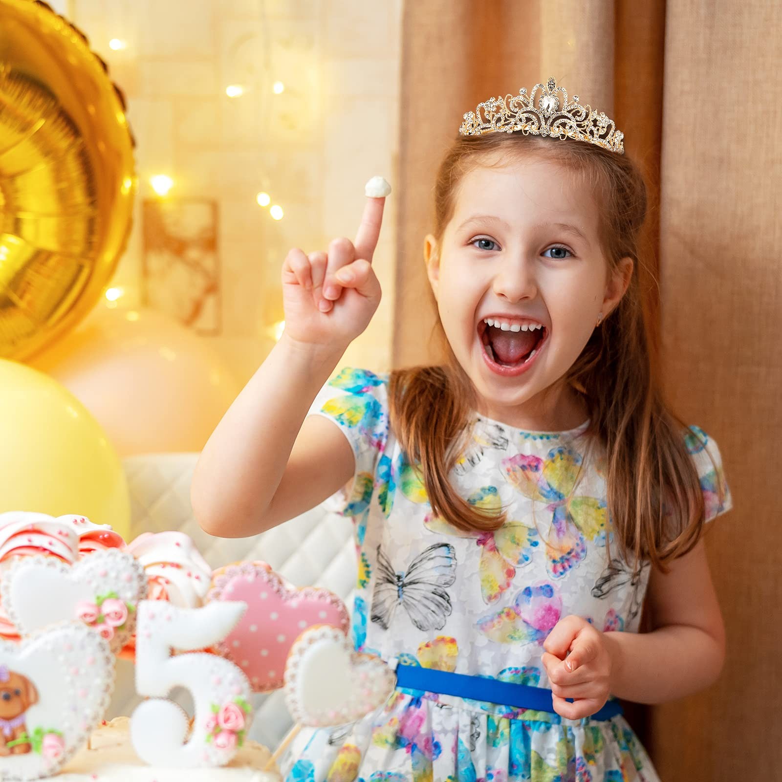 Gold Crystal Crowns Tiara for Women, Girls Elegant 1Pcs, Crown 1PCS