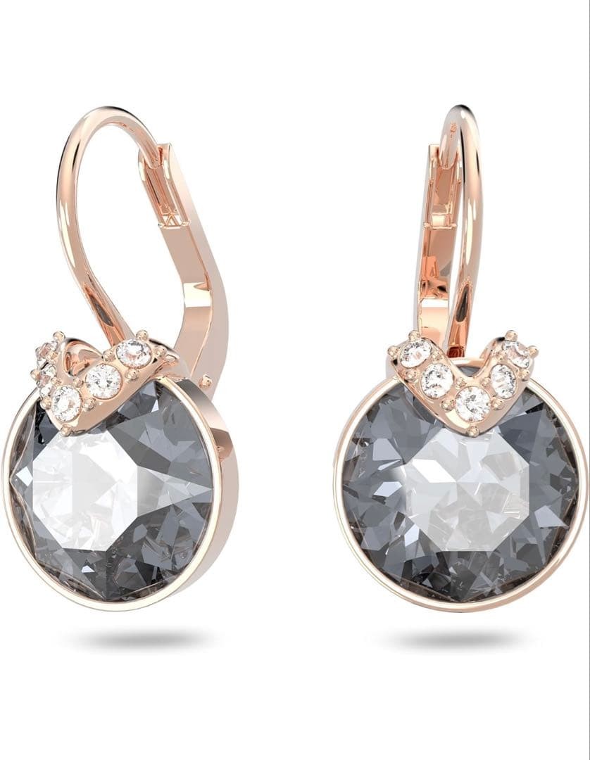 Swarovski Bella V Drop Earrings Gray Crystal Hook Used Not Specified