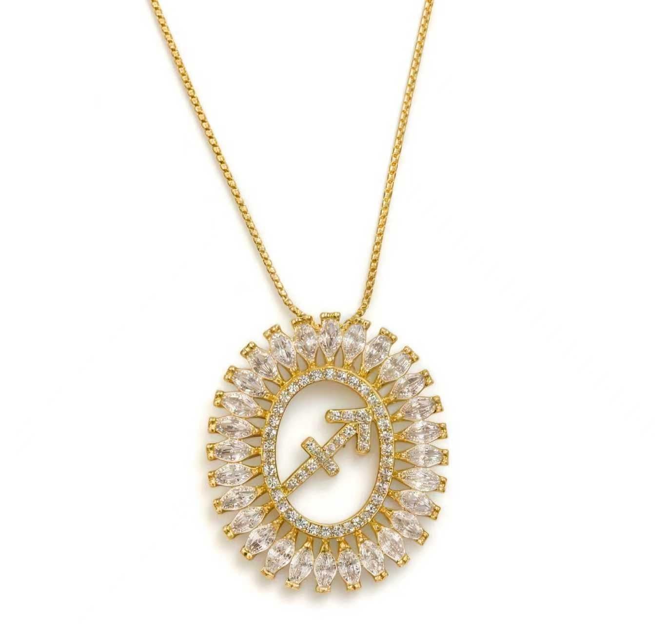 Warm Fortune Zodiac Necklace for Women with Sparkling CZ – 12 Constellation Astr