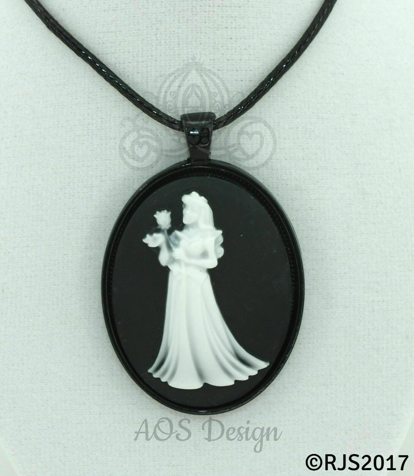 Sleeping Beauty Aurora Pendant Necklace, Pink Cameo Jewelry