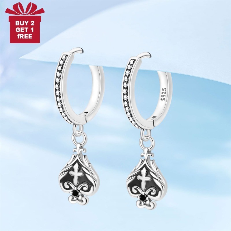 PANDACH 925 Sterling Silver Poker Spade Earrings for Women Funny Dangle Earrings