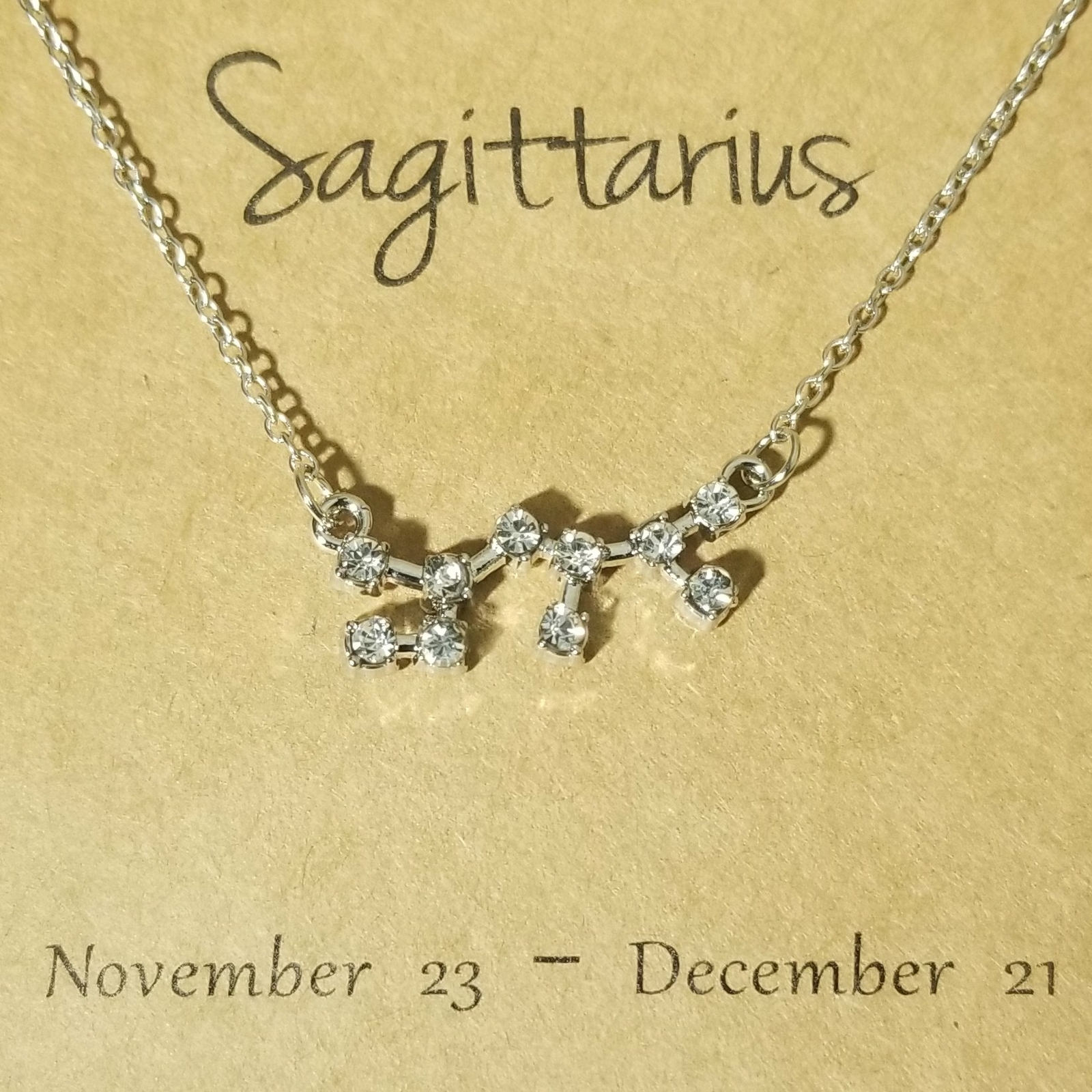 N011 Silver Tone Trendy Shiny Star Zodiac Sign 12 Constellation Pendant Necklace