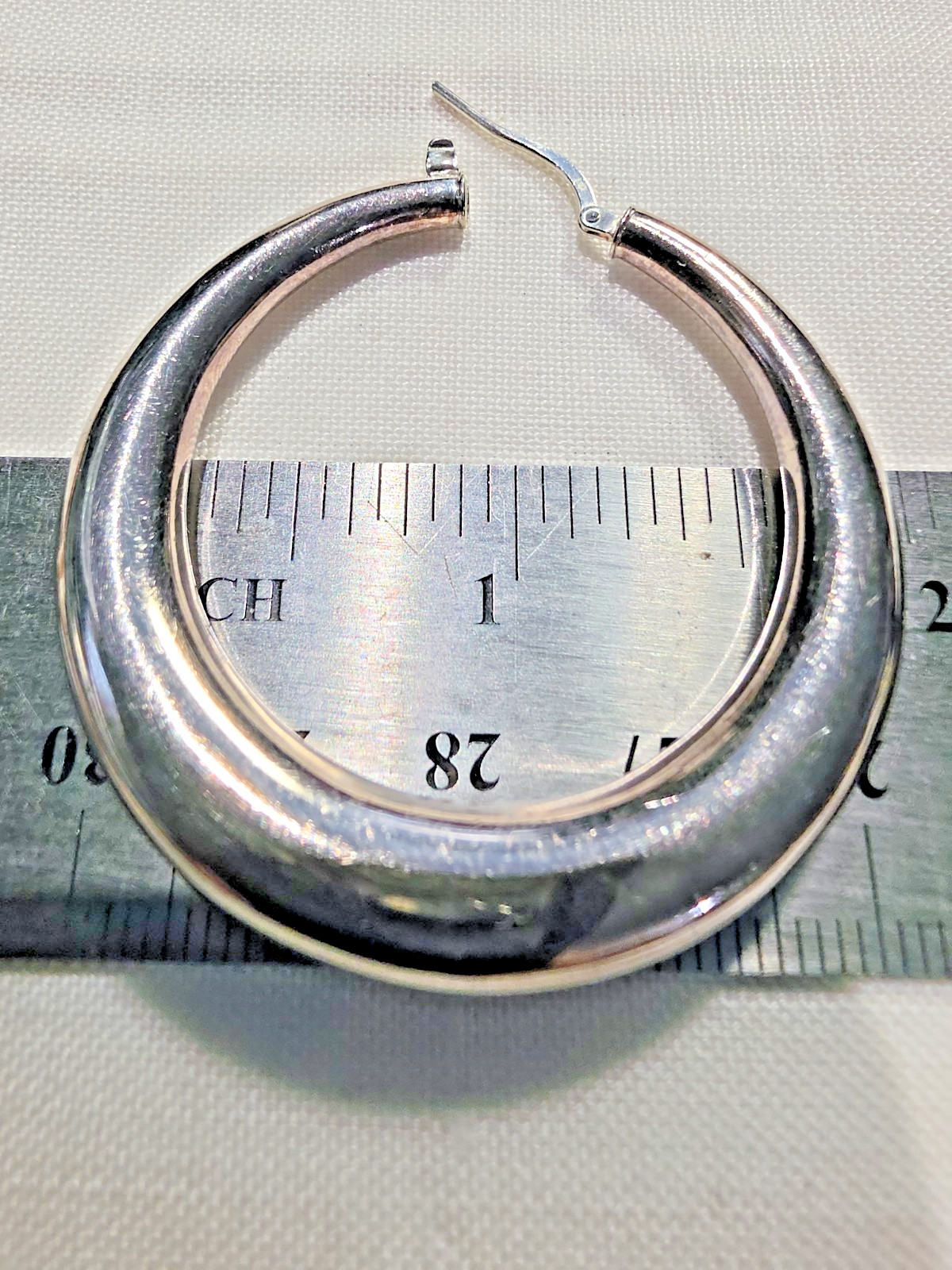 Vtg. Milor of Italy – Doom Hoops Earrings 950 SS 13g.- 45.mm / 1.8in wide Chucky