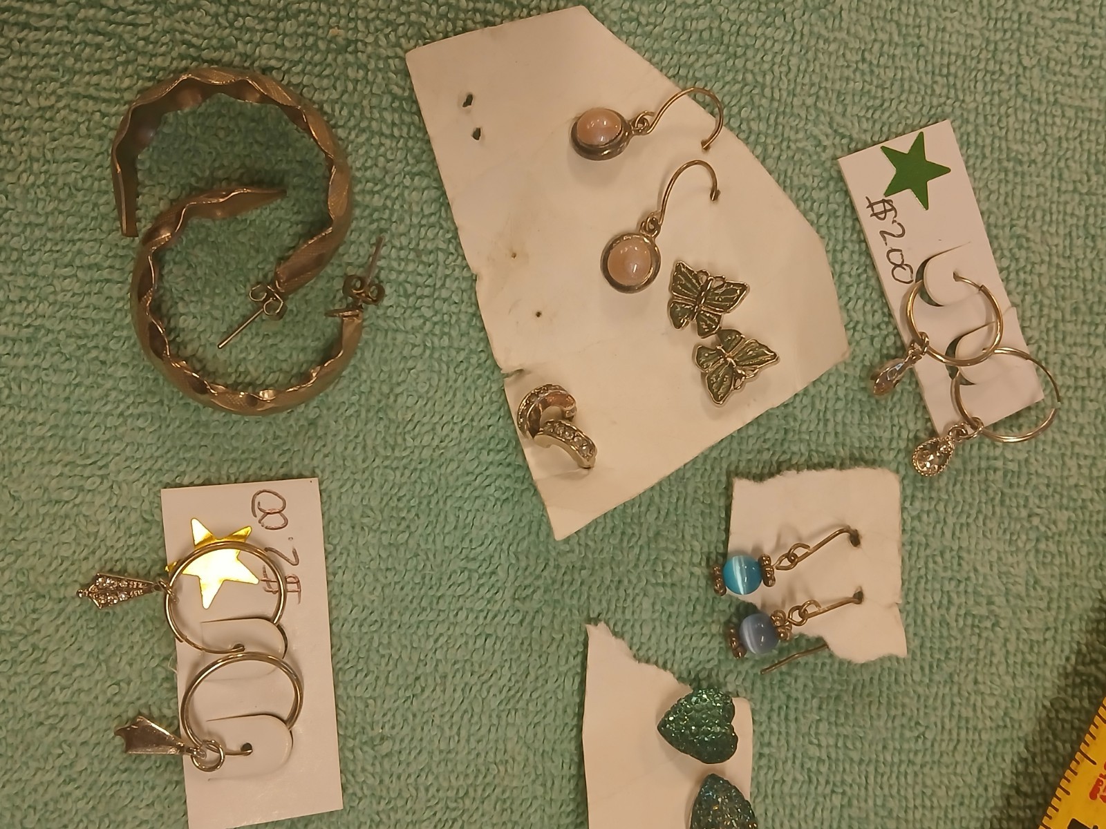 8 Pair Of Earrings For Pierced Ears All Silvertone