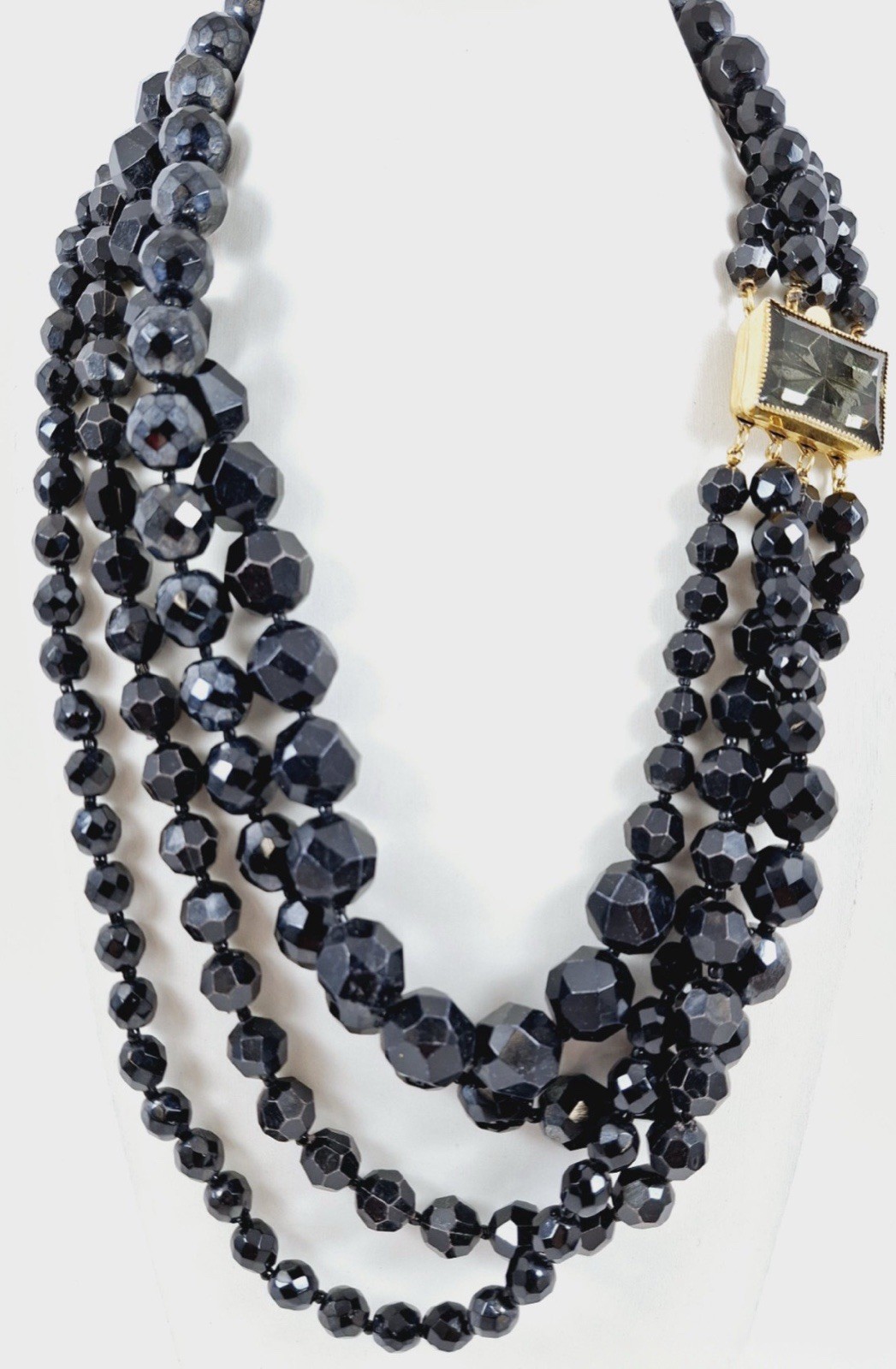 Vintage Signed Hattie Carnegie Multi Strand Mid Century Necklace Statement Clasp
