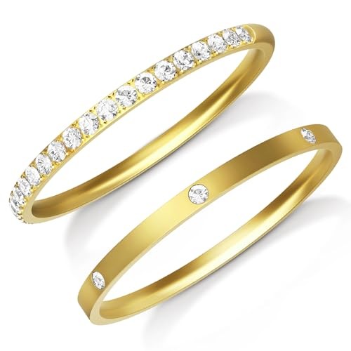 2-Pack 14K Plated Stacking Rings for Oura Ring Gen 4/Oura Ring Gen 3, 7 Gold