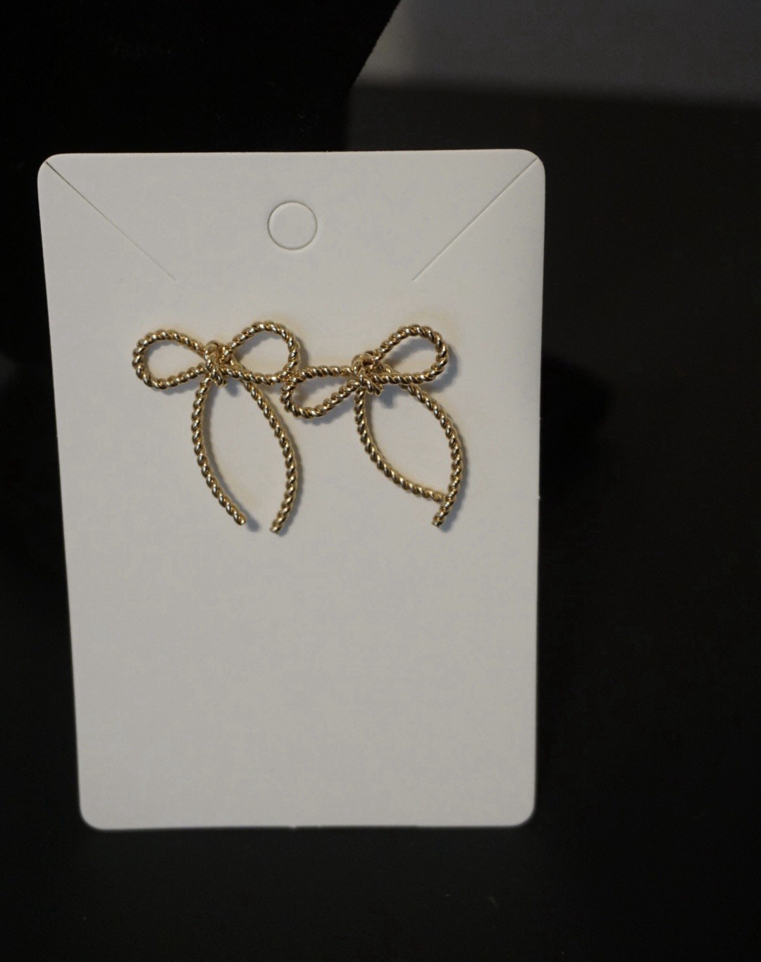 Gold-Tone Twisted Rope Bow Stud Earrings