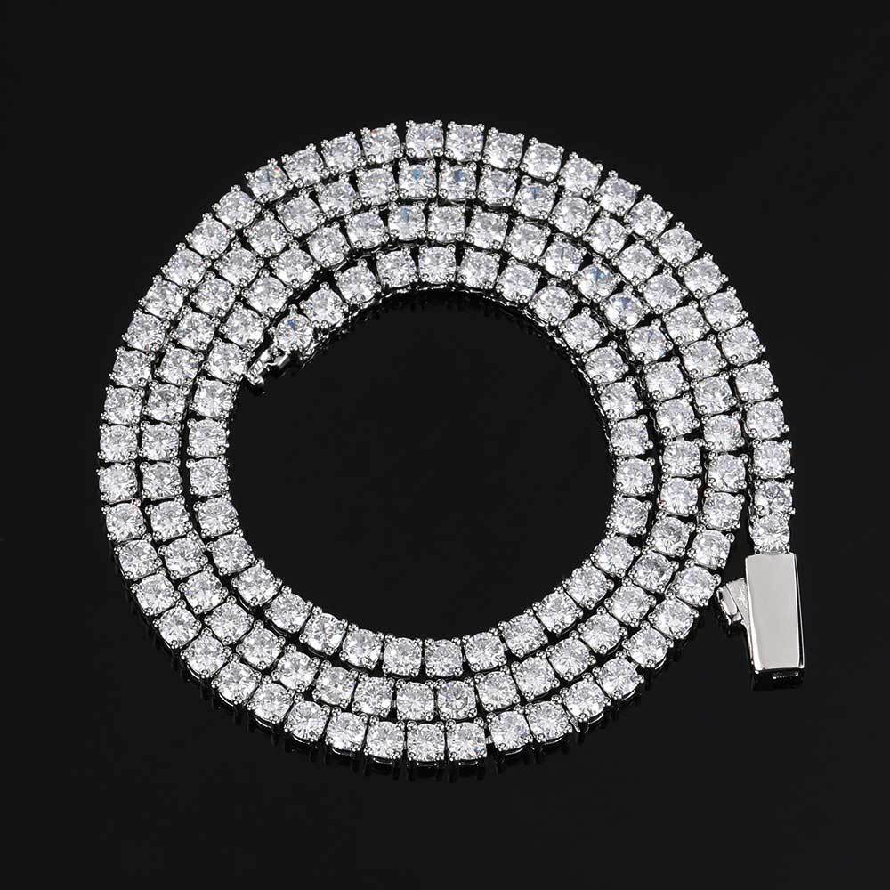 3/4/5MM Premium Iced Out 5A CZ Tennis Necklace bracelet VVS1 Clarity