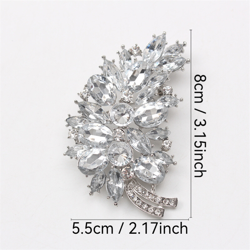 1pc Elegant Rhinestone Enamel Brooch Fashion Corsage Lapel Pin for Women