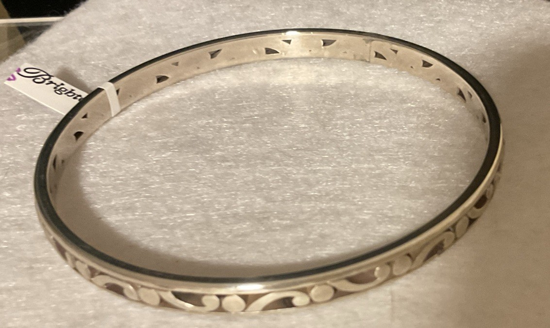 ICONIC SWIRLS! STUNNER NWT BRIGHTON CONTEMPO SLIM OPEN SCROLL BANGLE BRACELET
