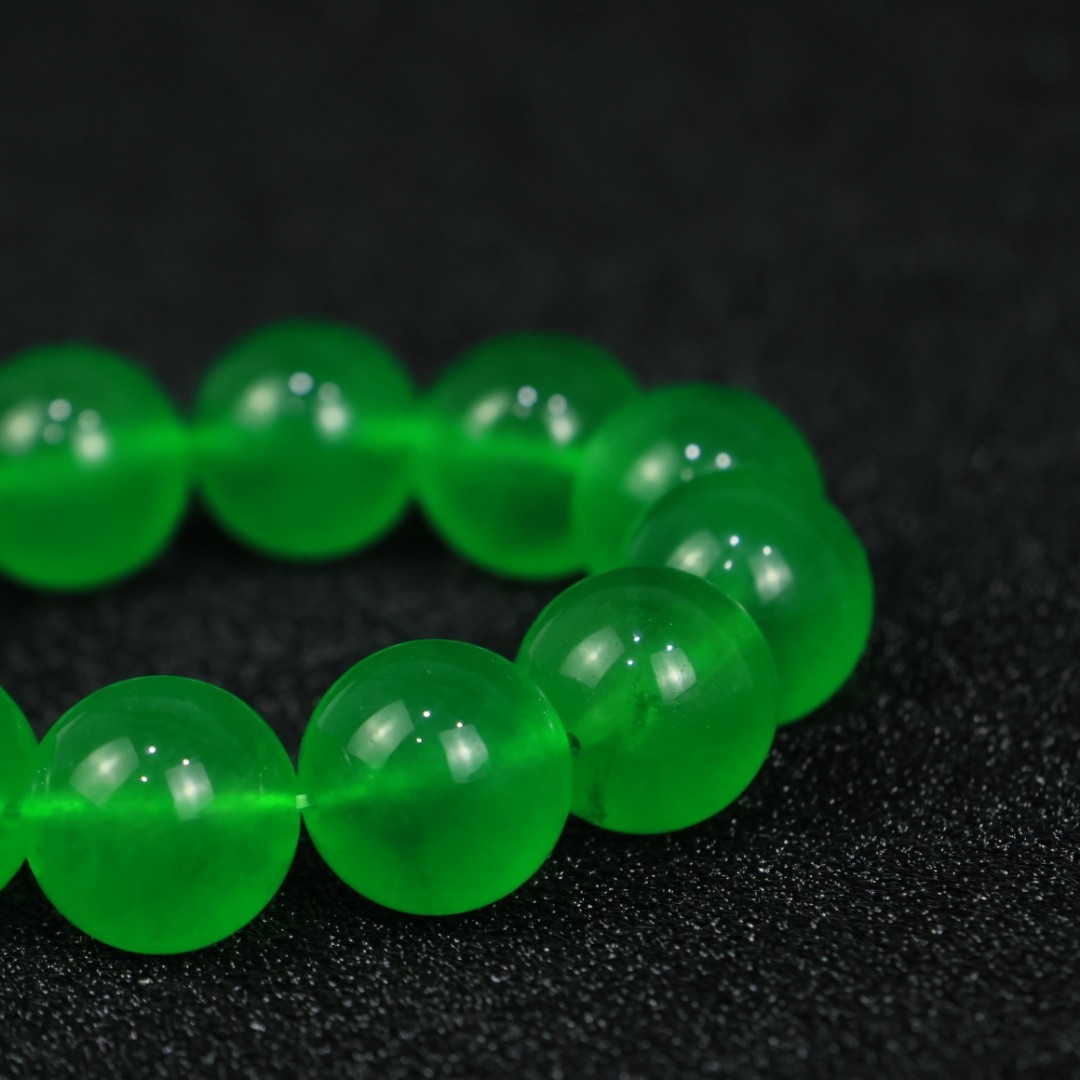 20mm Natural Perfect Green Burmese Beads Jade jadeite Bracelets Bangle