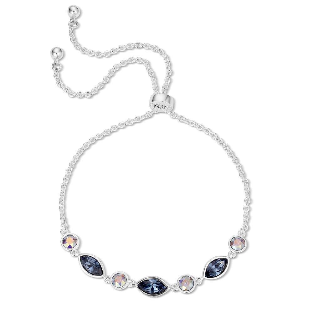 Montana Silversmiths Stillwater Crystal Bolo Silver Adjustable Bracelet
