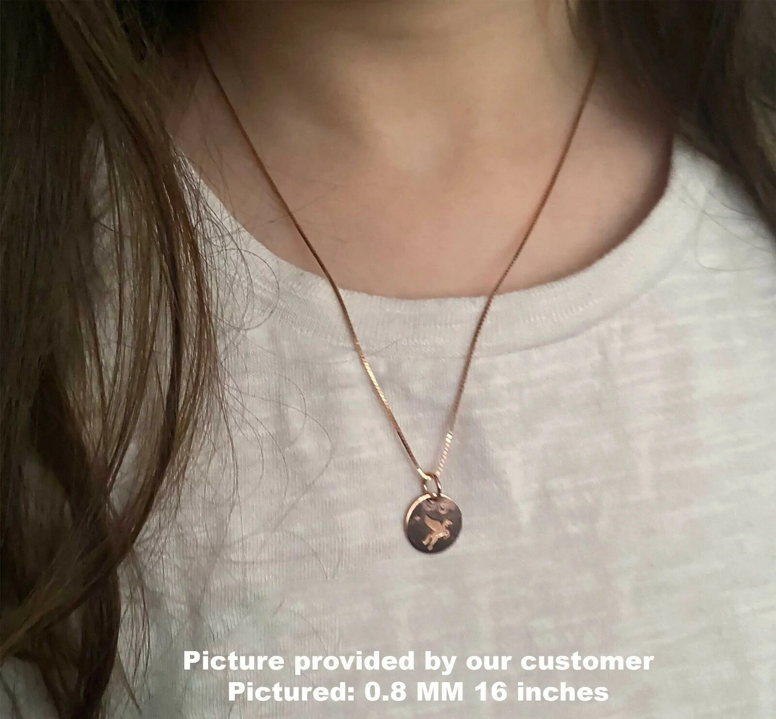 Solid 14K Rose Gold Box Chain Necklace 0.5mm 0.6mm 0.8mm Fine Jewelry