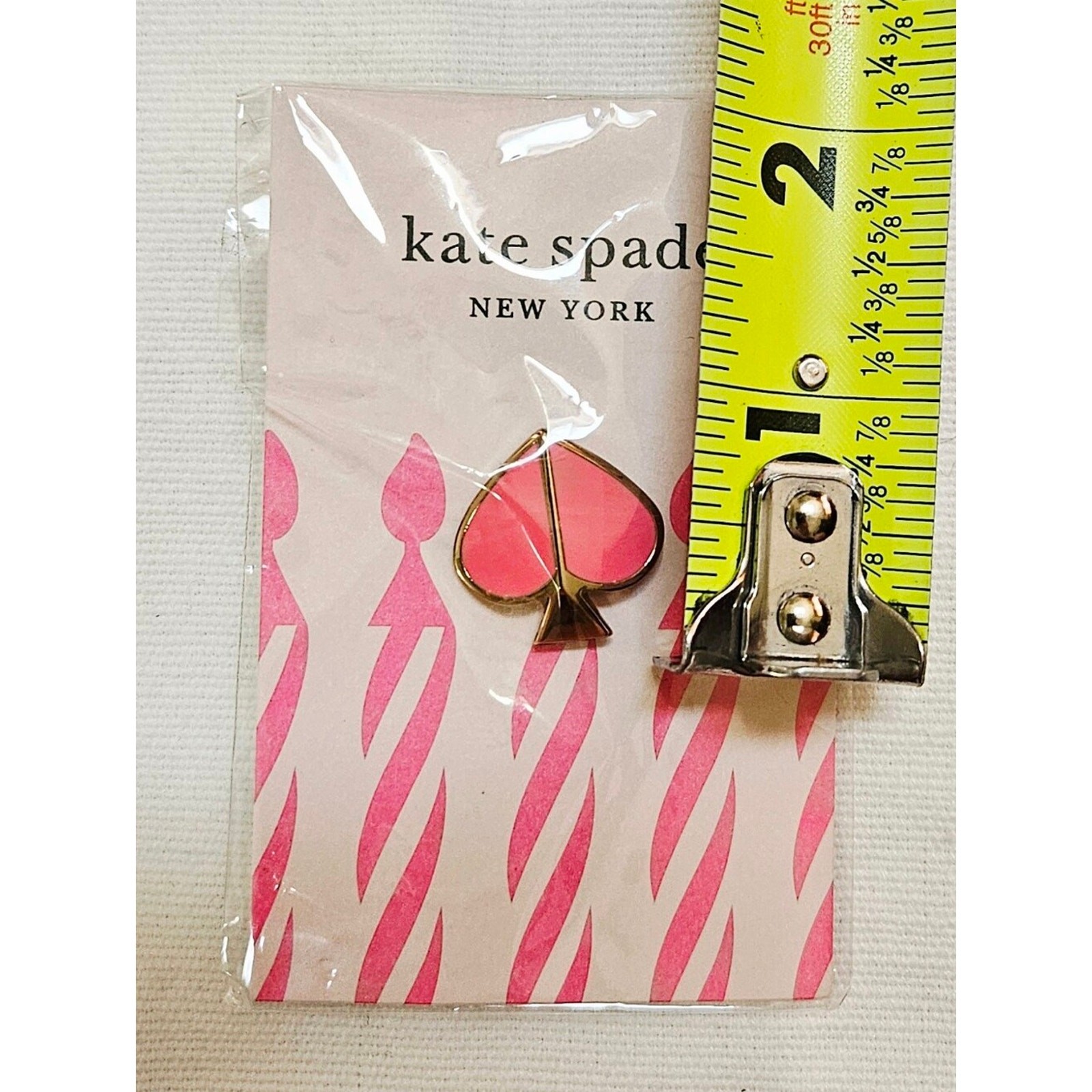 Kate Spade Happy Birthday Enamel Pin Pink Spade Brooch Lapel Badge Limited Ed