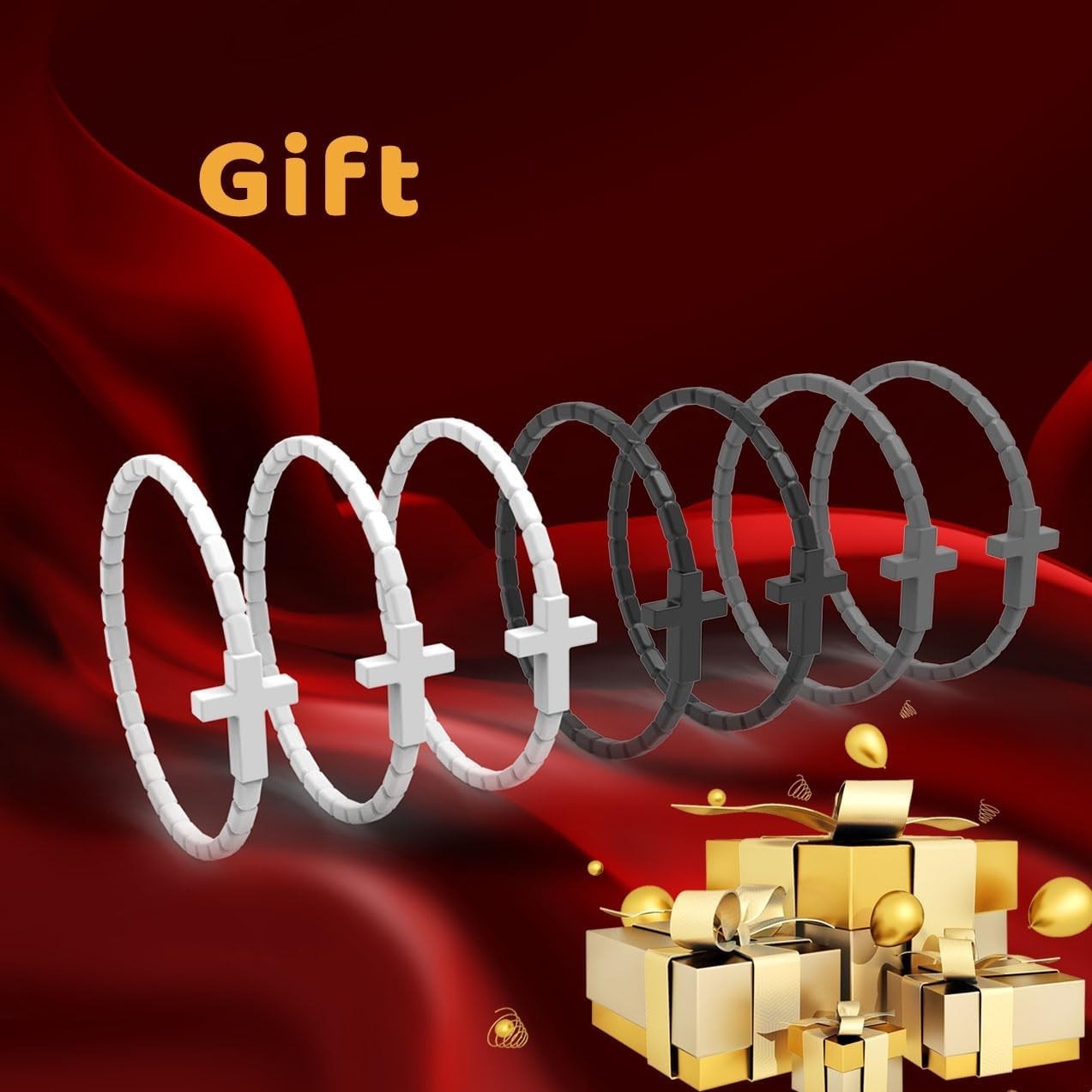 Stylish 7 Pcs Silicone Jesus Bracelets – Faith-Inspired Wristbands for Adults