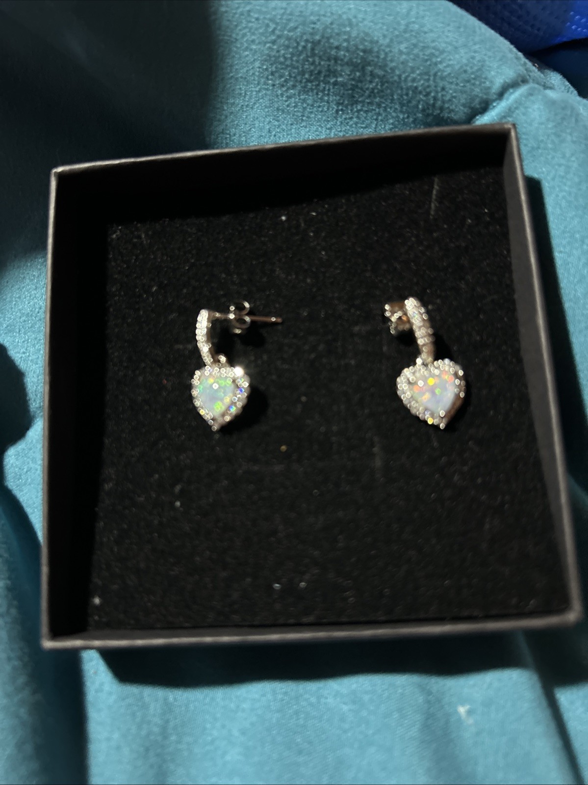 Opal 6 1/2 Ring Earring S925 Sterling Lab Opal Earrings Synthetic Ring