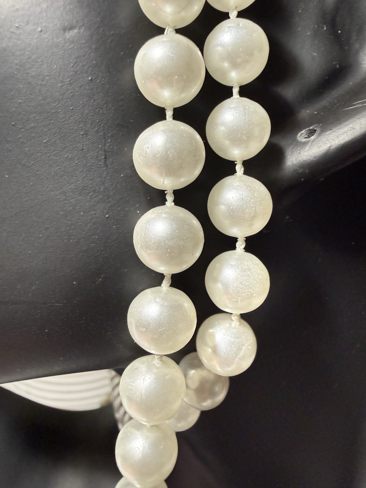 58” Long Faux Pearl Beaded Necklace Single Strand No Clasp Lot #1806