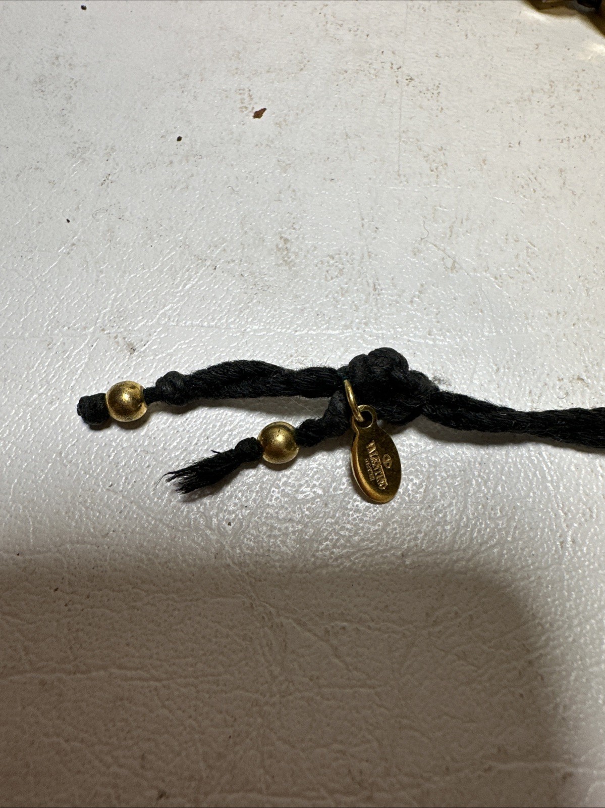 Valentino Garavani Two Braided Rockstud Bracelets Black &Gold