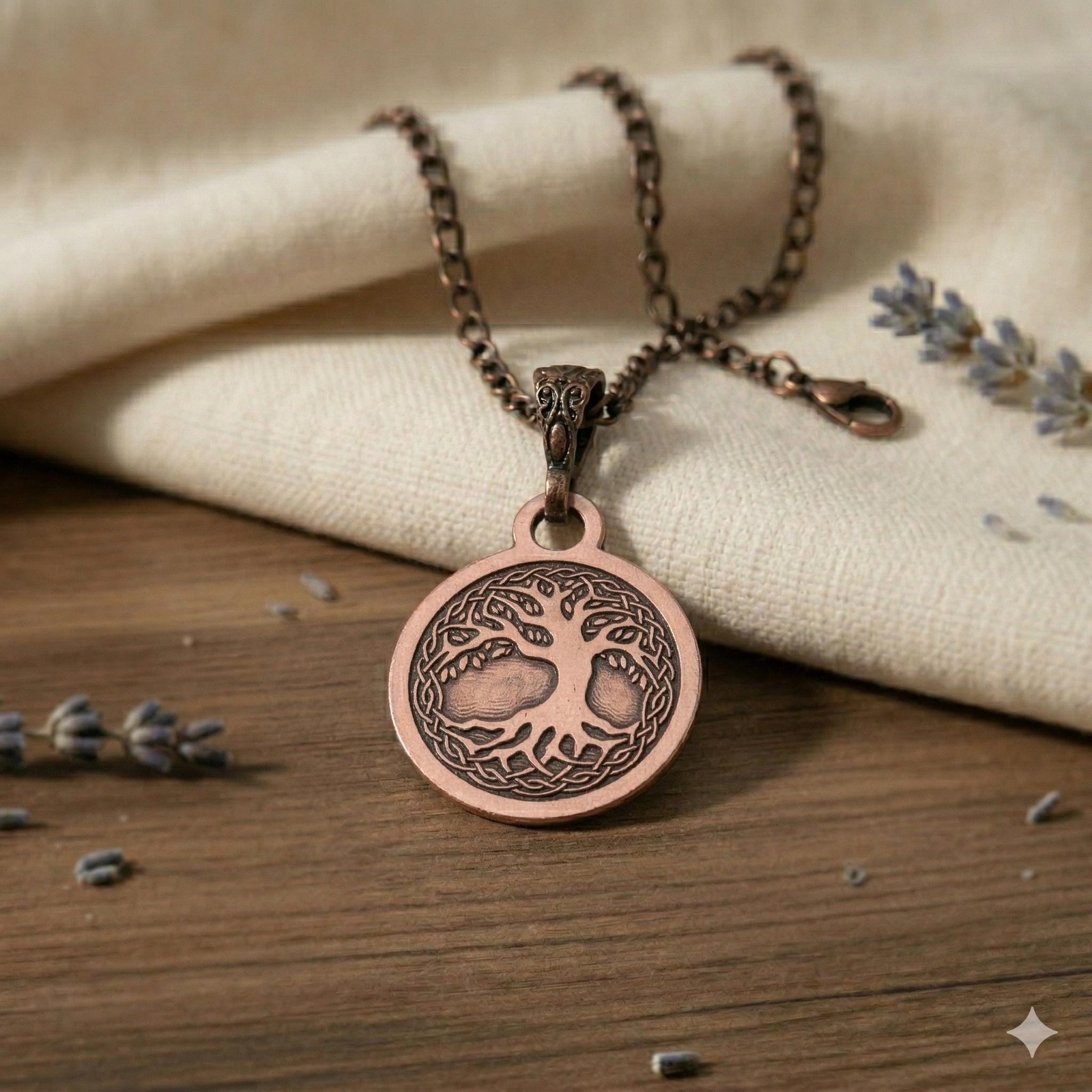Pure Copper Spiritual Tree of Life + Celtic Necklace – Handmade Boho Gift