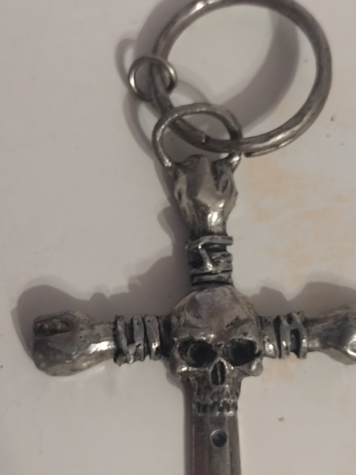 Skull And Dagger Pendant @1 DP Engraved On Back 3.5 In Tall Goth