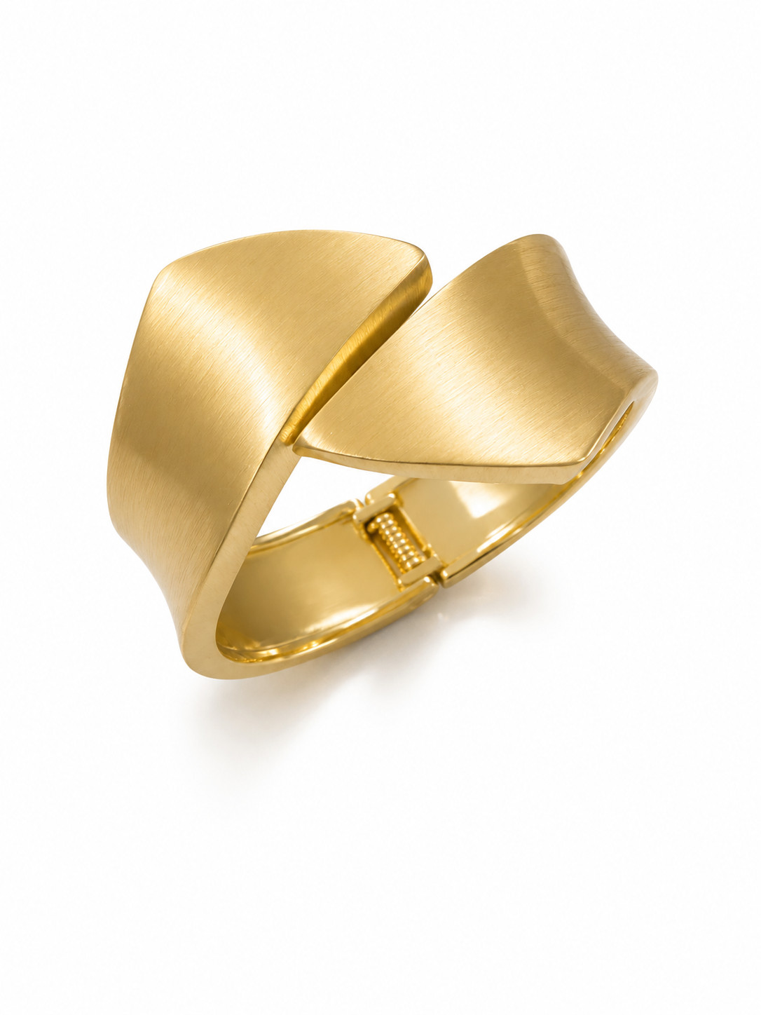 Matt Finish Broad Bangle Bracelet Spring Openable Luxury Bracelet All Occasion