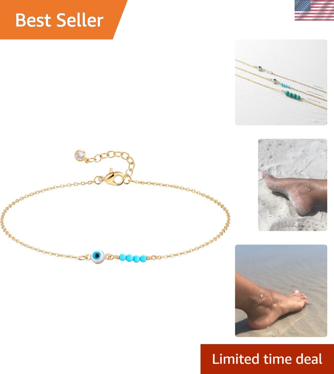 Handcrafted Dainty Gold Anklet with Lobster Clasp – Stylish Beach Accessory