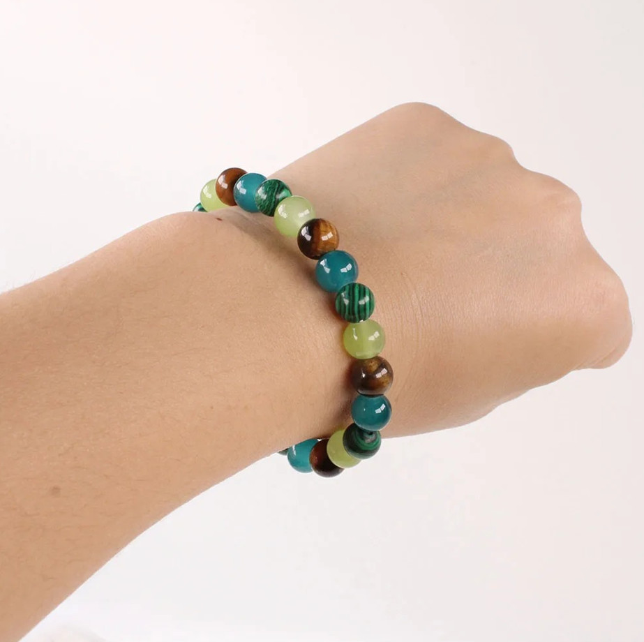 1 pc Tiger Eye Stone Bracelet Bohemian Women Natural Beaded Bangle