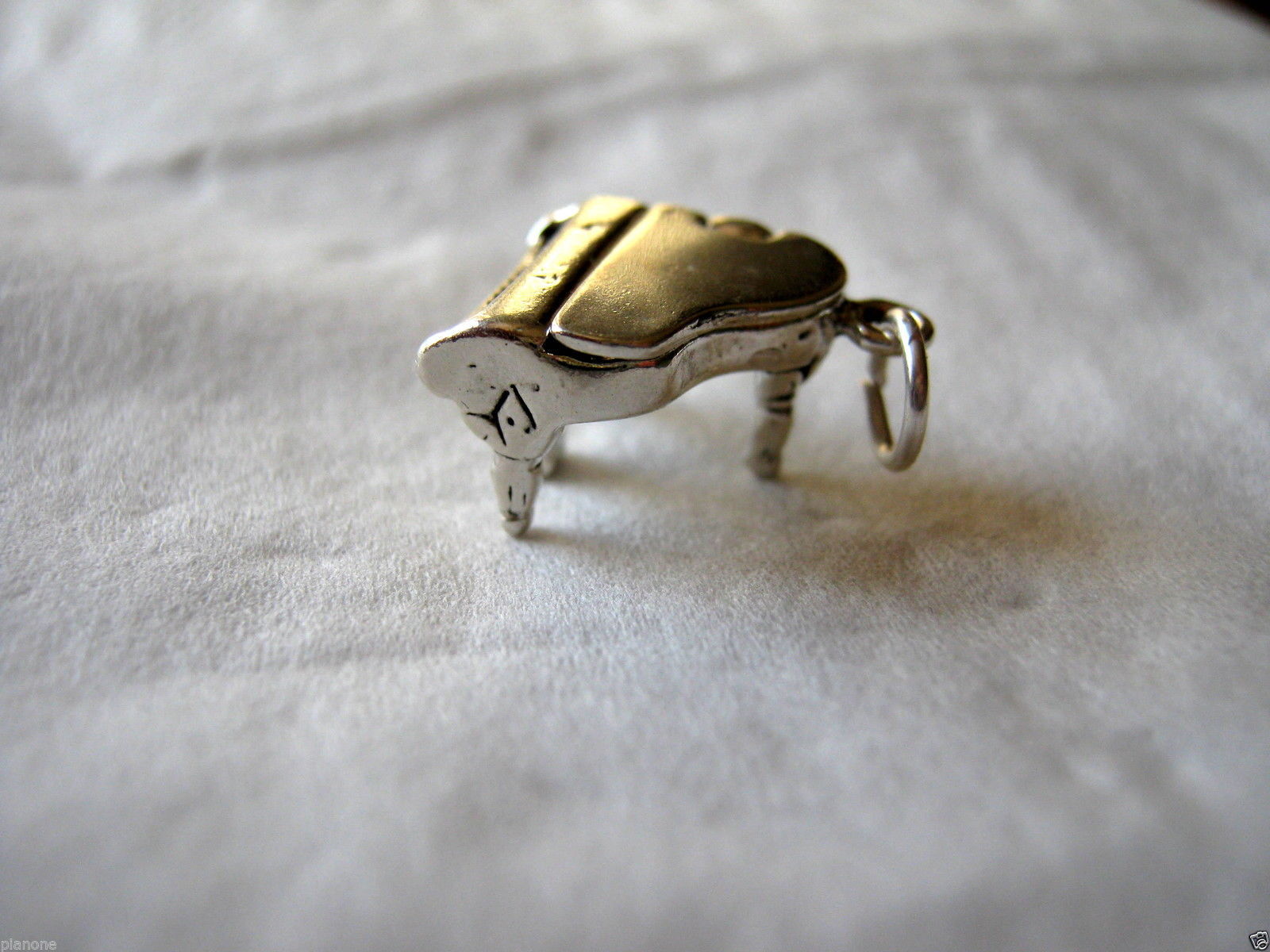 Sterling Silver 925 Grand Piano Charm .47″ x .19″ 3-D