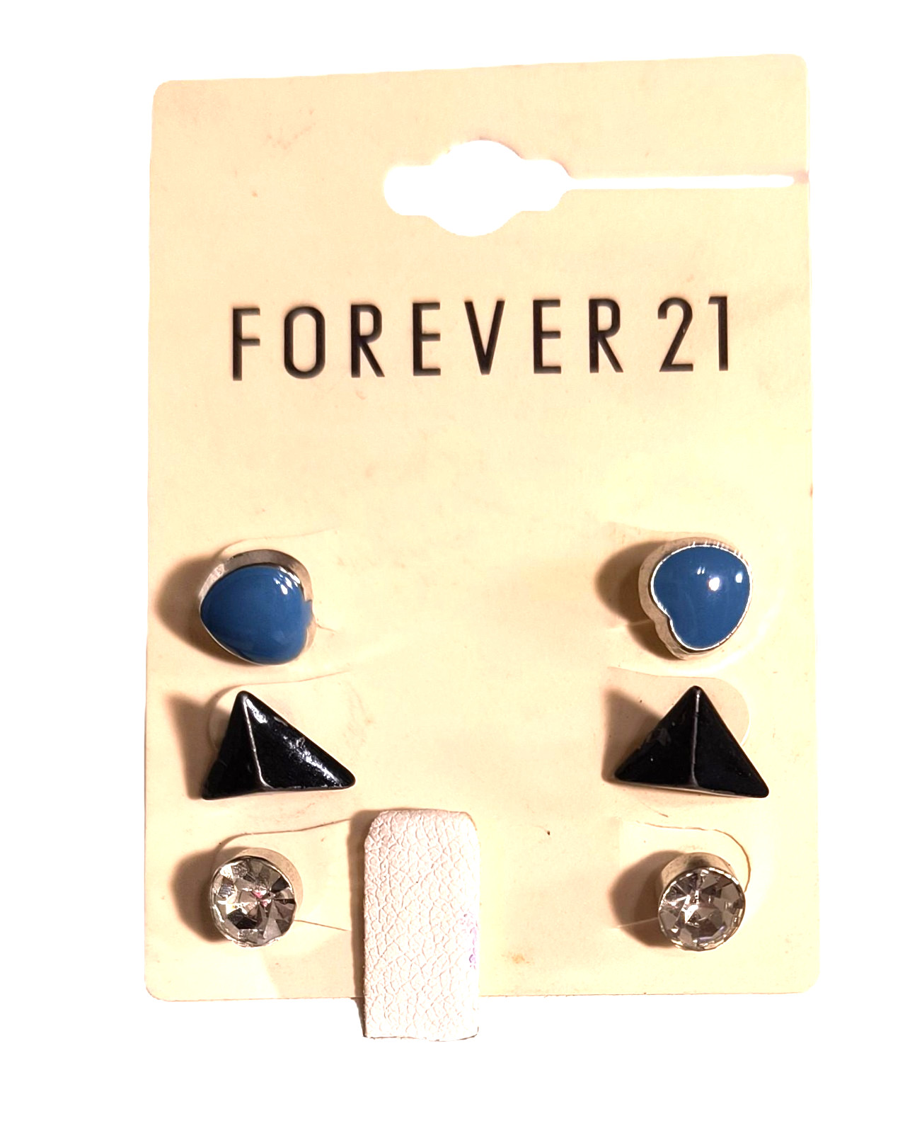 New Forever 21 3 Pairs Stud/Post Earrings for Pierced Ears Multicolor