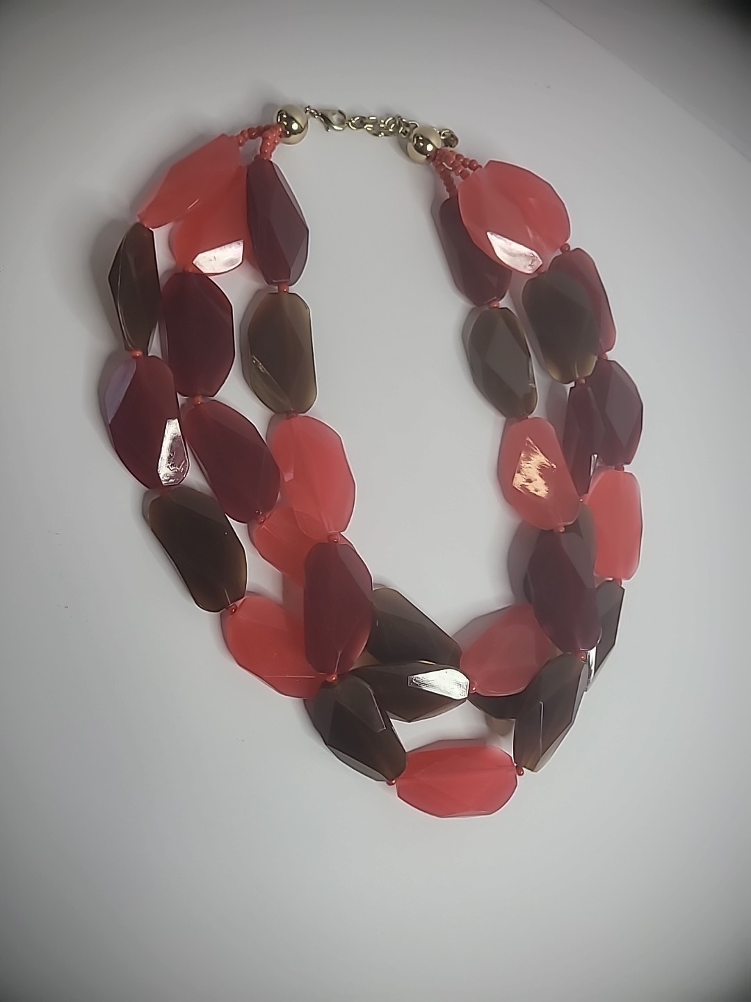 Vintage Bill Blass Beaded Multi Strand Gold Tone Beaded Necklace Jewelry Costume