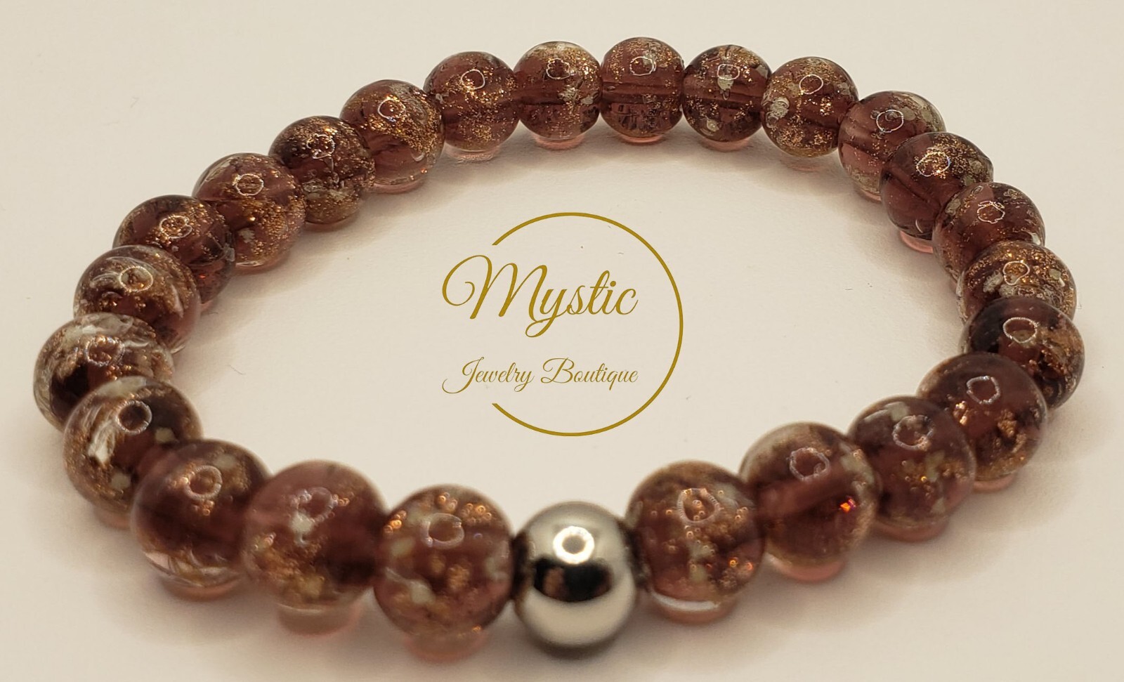 Mystic Firefly bracelet lampwork luminous glass glow in the dark Made in the USA