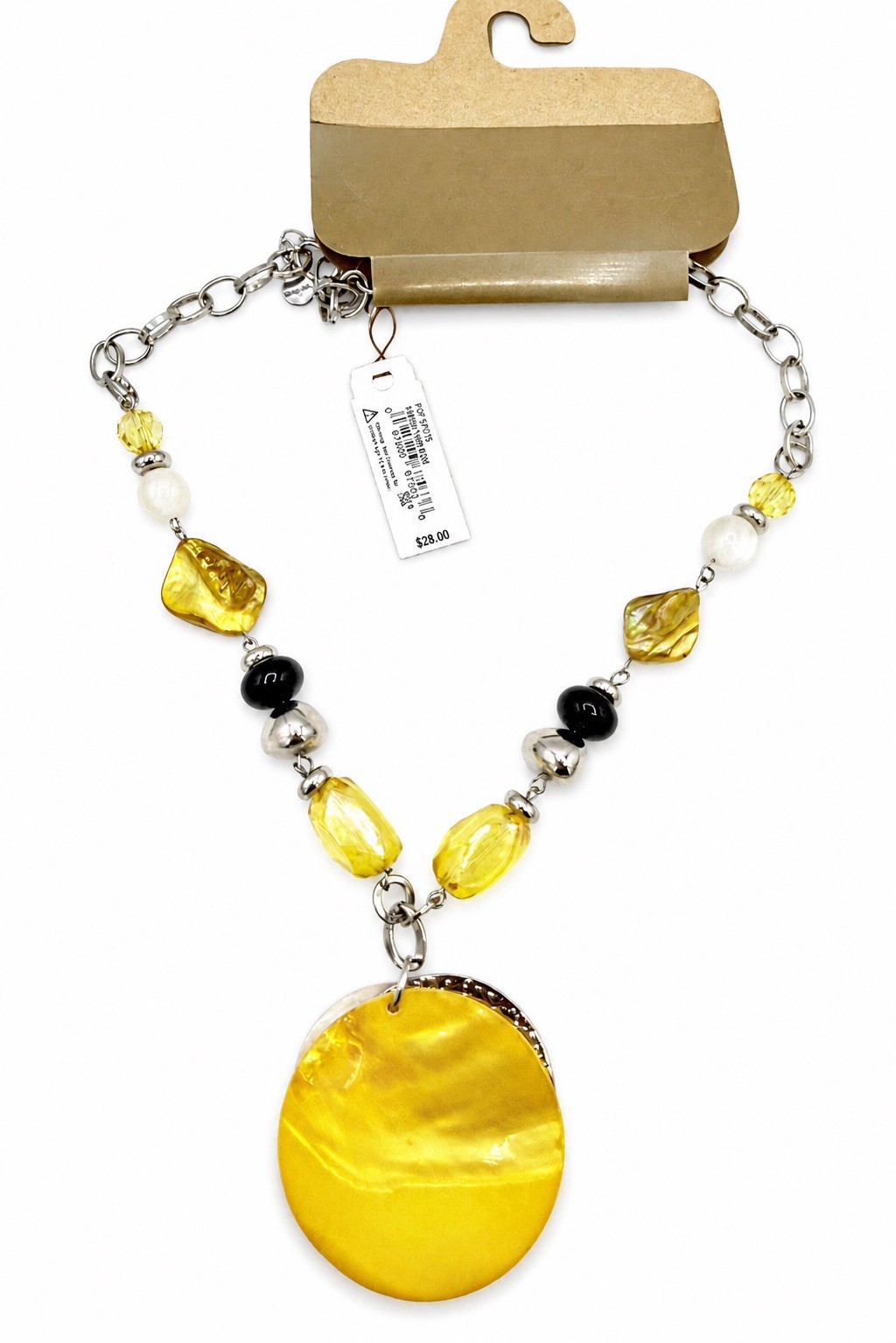 Ruby Rd. Pop Spots Yellow Mother Of Pearl Necklace Earrings Set