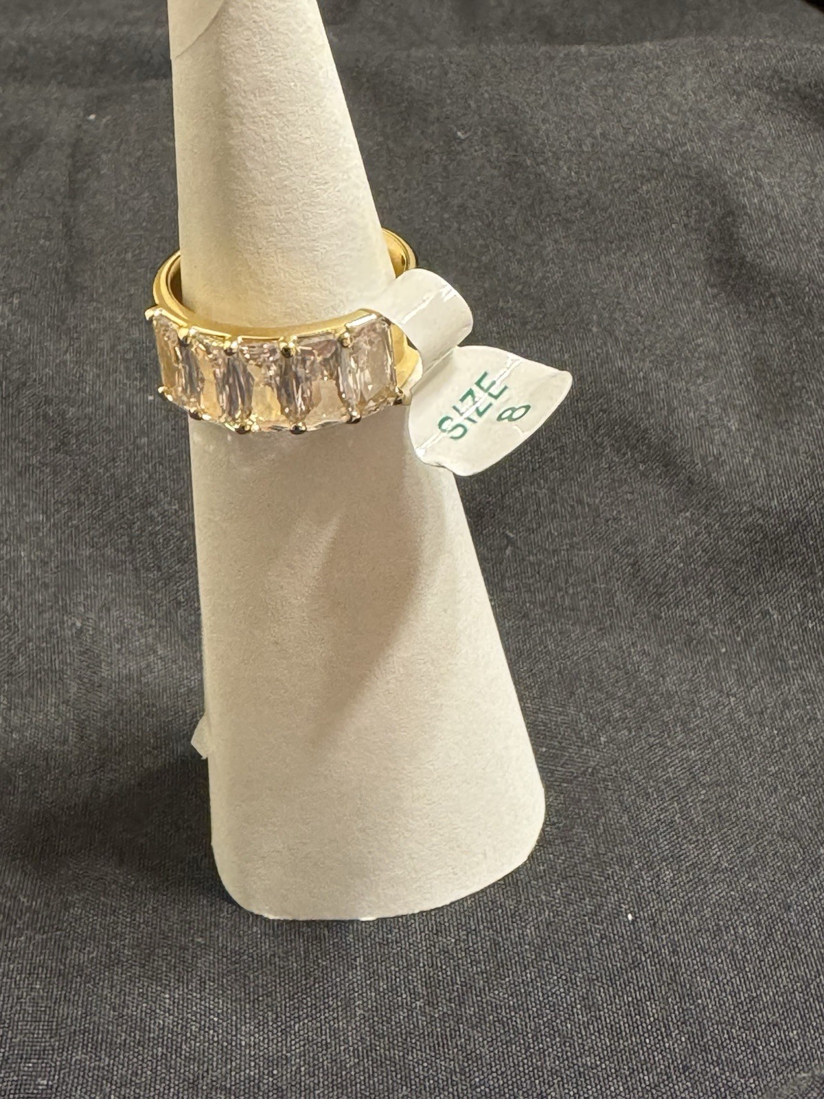 Bomb Party Ring Size 8 ‘Always Glam’ diamond cz on GOLD